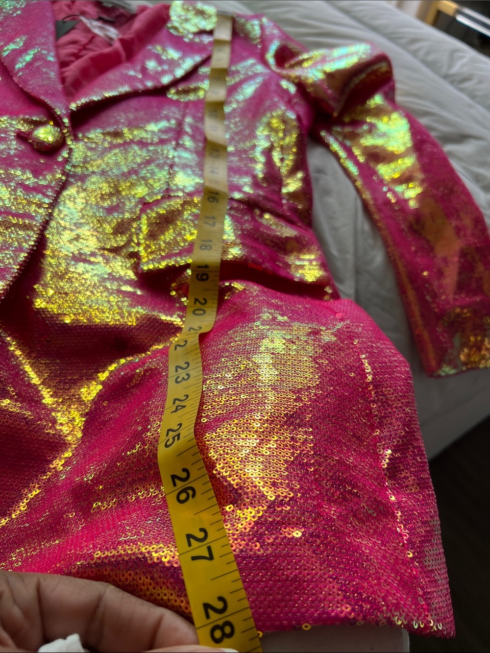 Fashion Nova Pink and Gold Sequin Blazer - Picture 13 of 15